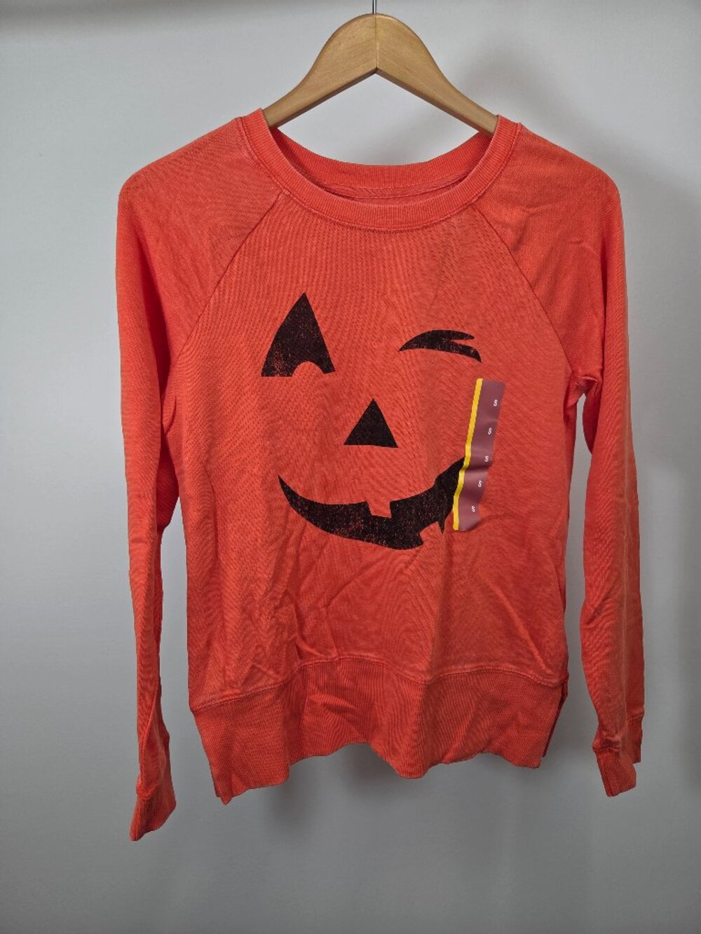 Grayson Threads Sweatshirt Women's Small Orange Halloween Pumpkin Pullover